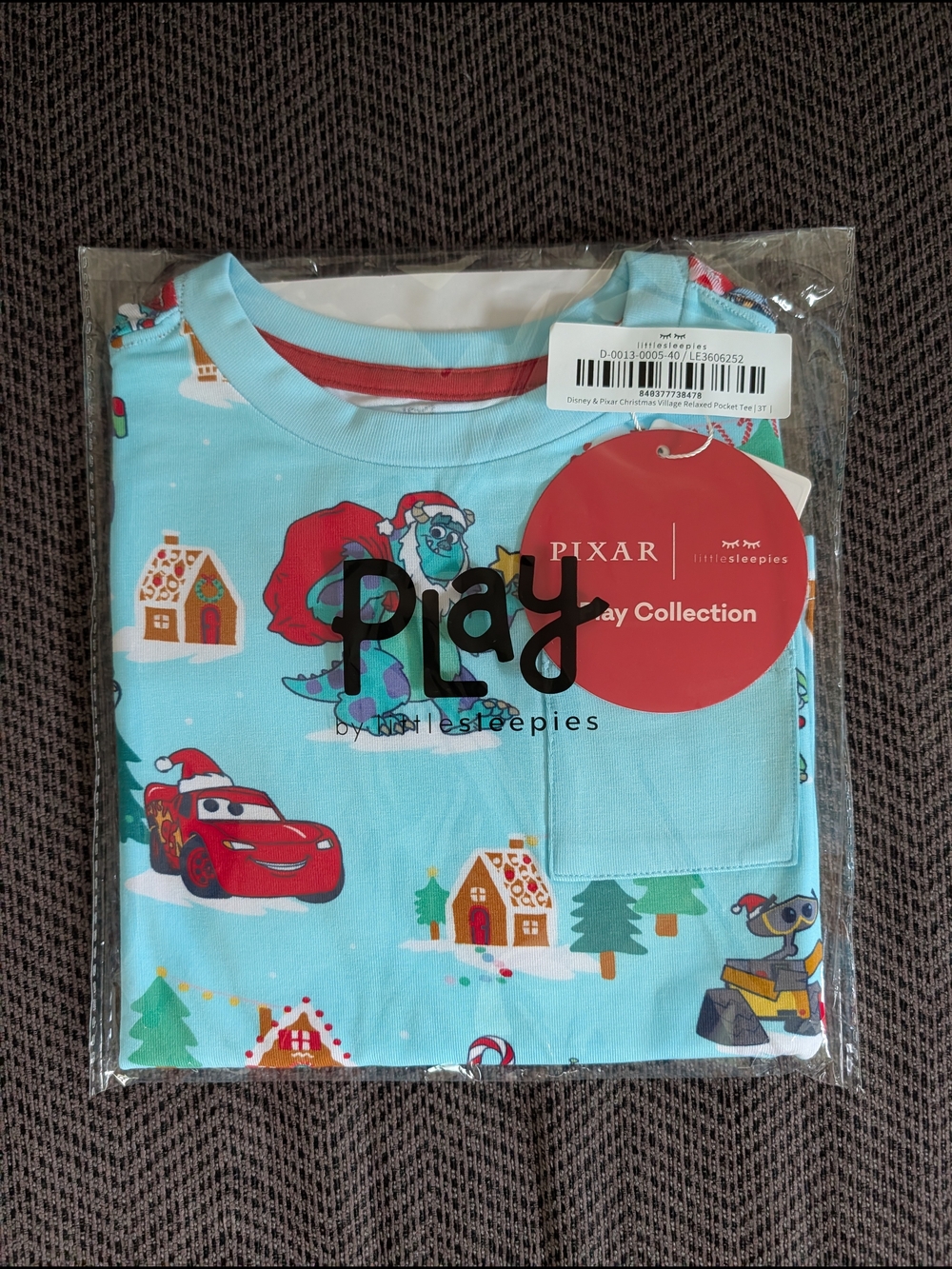 Pixar - Little Sleepies Christmas Village Relaxed Pocket Tee 3T